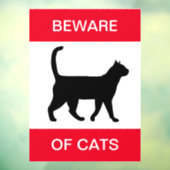 GRAPPIG! Pas op voor kat - Window Cling Raamsticker (Vel 3)