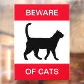 GRAPPIG! Pas op voor kat - Window Cling Raamsticker (Vel 2)