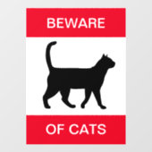 GRAPPIG! Pas op voor kat - Window Cling Raamsticker (Vel)