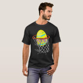 Grappig Pasen Basketbal Ei Jacht Kinder Tiener 1 T-shirt (Voorkant volledig)