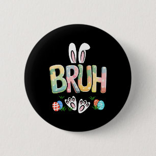Grappig Pasen Bruh Meme Gelukkige Pasen Dag Konijn Ronde Button 5,7 Cm