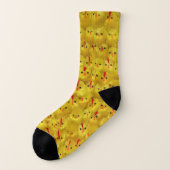 Grappig Pasen Chick Patroon Helder geel Modern Sokken (Links - buitenkant)
