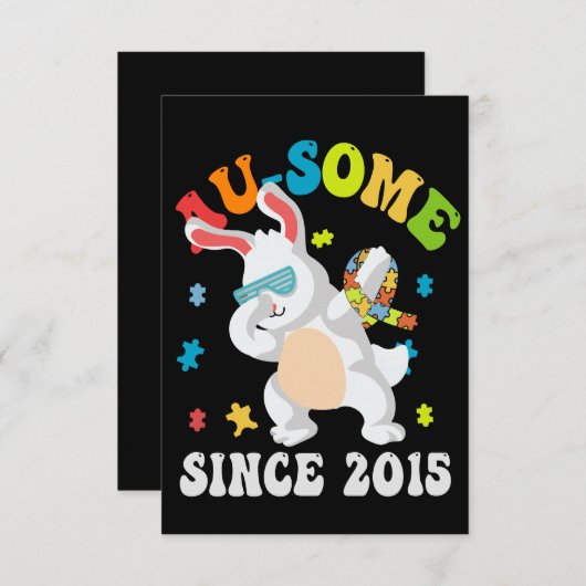 Grappig Pasen Dabbing Bunny Autisme Awareness 10th (Voorkant / Achterkant)