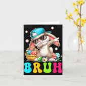 Grappig Pasen Dabbing Konijn Pasen Kaart (Gele Bloem)