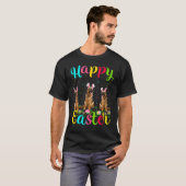Grappig Pasen Ei Konijn Duitse Herdershond Gelukki T-shirt (Voorkant volledig)