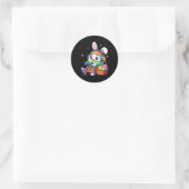 Grappig Pasen Ei Video Game Spelend Voor Gamer Jon Ronde Sticker (Tas)