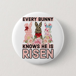 Grappig Pasen Jezus, elke konijn weet dat hij is o Ronde Button 5,7 Cm