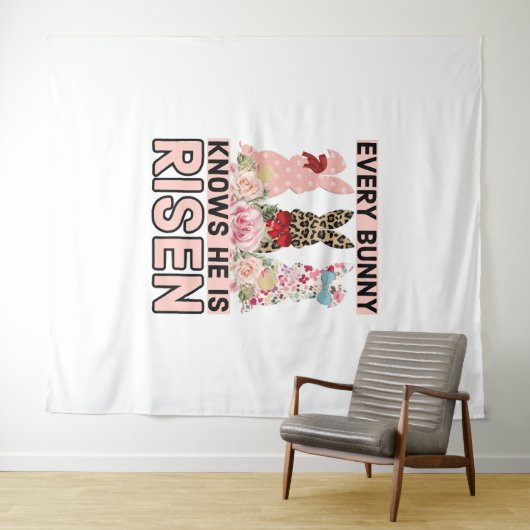 Grappig Pasen Jezus, elke konijn weet dat hij is o Wandkleed (In Situ (horizontaal))