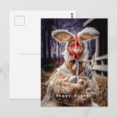Grappig Pasen Kip Konijn Kostuum Briefkaart (Voorkant / Achterkant)