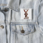 Grappig Pasen Konijn – Schattig & Speels Pasen Des Vierkante Button 5,1 Cm (In situ)
