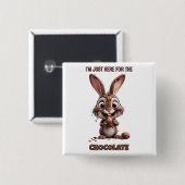 Grappig Pasen Konijn – Schattig & Speels Pasen Des Vierkante Button 5,1 Cm (Voorkant /achterkant)