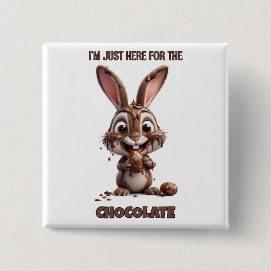Grappig Pasen Konijn – Schattig & Speels Pasen Des Vierkante Button 5,1 Cm (Voorkant)