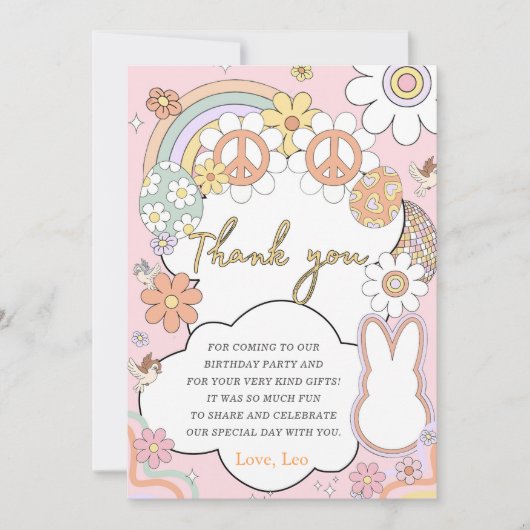 Grappig Pasen Verjaardagsfeestje Dank je kaart (Voorkant)