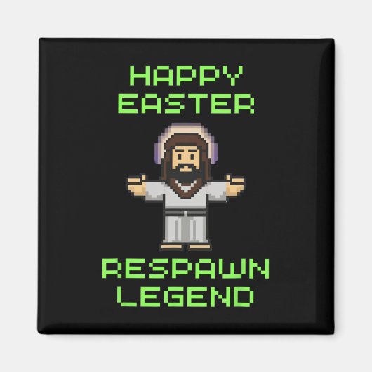 Grappig Pasen Videogame Jezus - Respawn Legend - V Magneet (Voorkant)