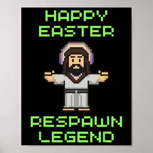 Grappig Pasen Videogame Jezus - Respawn Legend - V Poster (Voorkant)