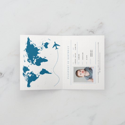 Grappig paspoort 1e verjaardag uitnodiging (Binnen)