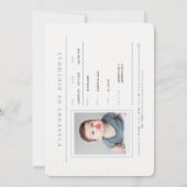 Grappig paspoort 1e verjaardag uitnodiging (Achterkant)