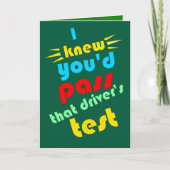 Grappig passeren drivers test gefeliciteerd kaart (Voorkant)