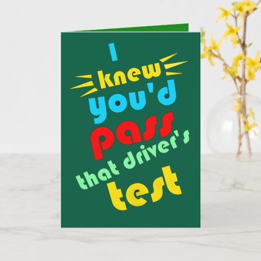 Grappig passeren drivers test gefeliciteerd kaart (Gele Bloem)