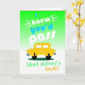 Grappig passeren drivers test gefeliciteerd kaart (Gele Bloem)