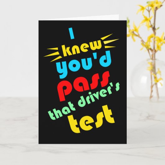 Grappig passeren drivers test gefeliciteerd kaart (Gele Bloem)