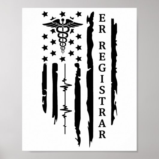 Grappig Patriotisch Er-registrar Verpleegster Cade Poster (Voorkant)