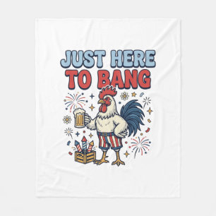Grappig Patriotische Haan Vuurwerk Bier Shirt Ontw Fleece Deken