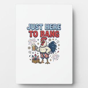 Grappig Patriotische Haan Vuurwerk Bier Shirt Ontw Fotoplaat