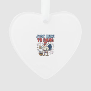 Grappig Patriotische Haan Vuurwerk Bier Shirt Ontw Ornament