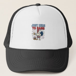 Grappig Patriotische Haan Vuurwerk Bier Shirt Ontw Trucker Pet