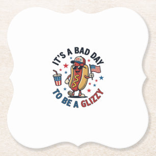 Grappig Patriotische Hot Dog Vintage Gravure Shirt Kartonnen Onderzetters
