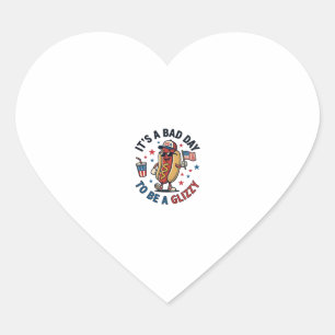 Grappig Patriotische Hotdog Vintage Gravure Shirt  Hart Sticker