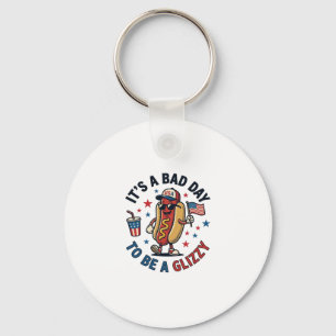 Grappig Patriotische Hotdog Vintage Gravure Shirt  Sleutelhanger