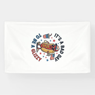 Grappig Patriotische Hotdog Vintage Gravure Shirt  Spandoek