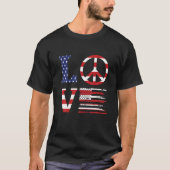 Grappig patriottisch 4 juli liefde Amerikaanse vla T-shirt (Voorkant)