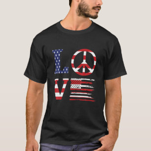 Grappig patriottisch 4 juli liefde Amerikaanse vla T-shirt
