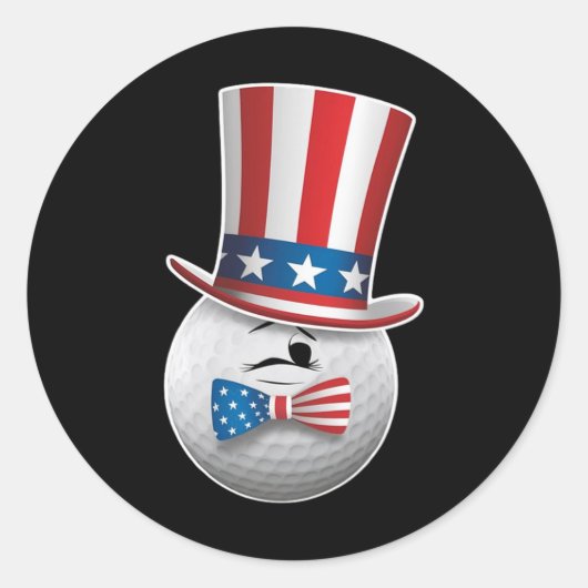 Grappig patriottisch Amerika vlag Golf 4 juli mam Ronde Sticker (Voorkant)
