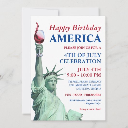 Grappig patriottisch feest van 4 juli kaart (Voorkant)
