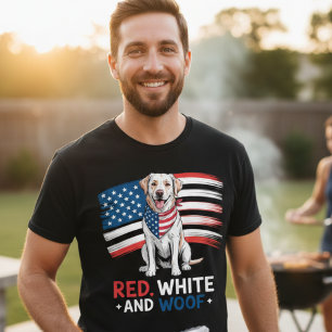 Grappig Patriottisch Hond Liefhebber Rood Wit En W T-shirt