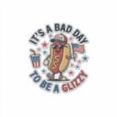 Grappig Patriottisch Hot Dog Vintage Gravure Shirt Sticker (Voorkant)