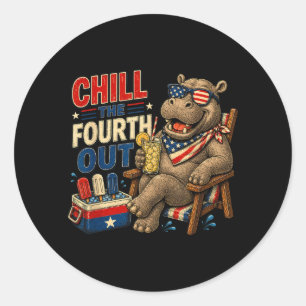 Grappig Patriottisch Koel De Vierde Uit Nijlpaard Ronde Sticker