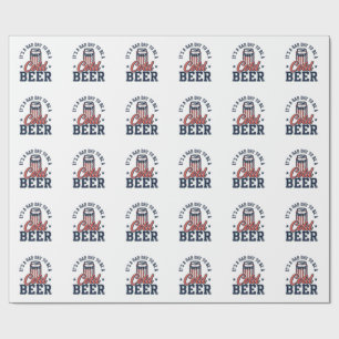 Grappig Patriottisch Koud Bier Vintage Vector T-sh Cadeaupapier