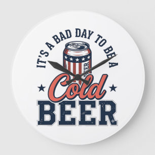 Grappig Patriottisch Koud Bier Vintage Vector T-sh Grote Klok