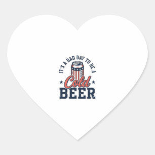 Grappig Patriottisch Koud Bier Vintage Vector T-sh Hart Sticker