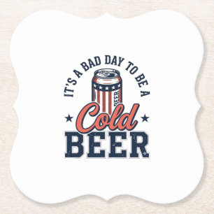 Grappig Patriottisch Koud Bier Vintage Vector T-sh Kartonnen Onderzetters