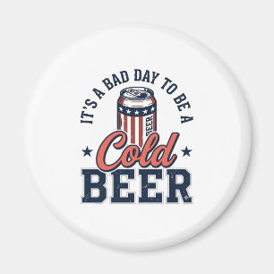 Grappig Patriottisch Koud Bier Vintage Vector T-sh Magneet
