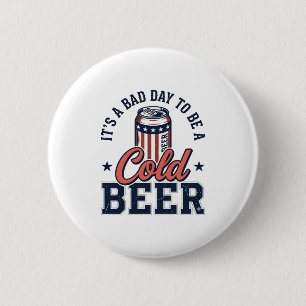 Grappig Patriottisch Koud Bier Vintage Vector T-sh Ronde Button 5,7 Cm