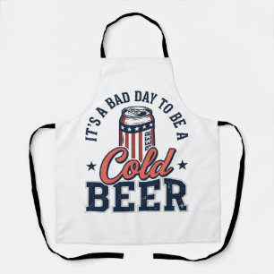 Grappig Patriottisch Koud Bier Vintage Vector T-sh Schort