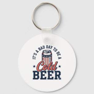 Grappig Patriottisch Koud Bier Vintage Vector T-sh Sleutelhanger