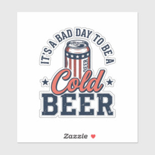 Grappig Patriottisch Koud Bier Vintage Vector T-sh Sticker